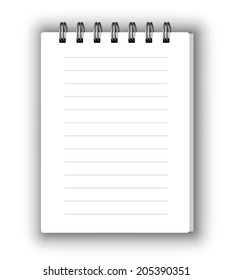 Vertical lined spiral vector notebook icon