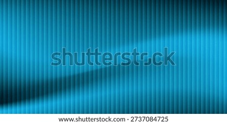 Vertical lines blue gradient abstract background with ribbed glass effect. Futuristic fractal glass background with soft wave, glow, and transparent layers. Modern technology concept