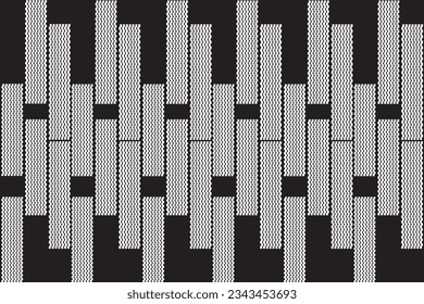 Vertical of lines dash pattern of vector. Design graphic white on black background. Design print for illustration, texture, textile, wallpaper, background, rug. Set 10