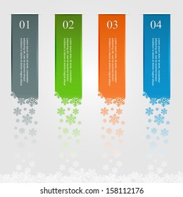 Vertical lines with falling snowflakes, can be used for design of website, illustration.