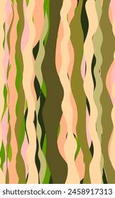 vertical lines forming waves with brown and green colors