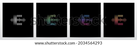 Vertical Lines Graphic Equalizer Letter Logo Design E