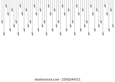 Vertical lines of pattern vector. Design crab hand black on white background. Design print for illustration, textile, texture, wallpaper, background. Set 4