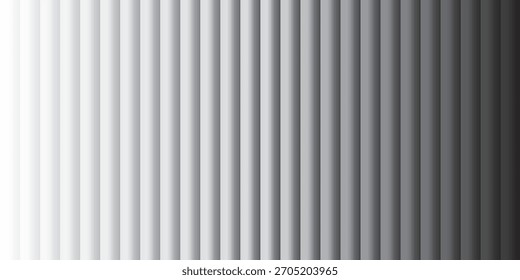 Líneas de Vertical que sombrean de blanco brillante a negro oscuro degradado monocromo