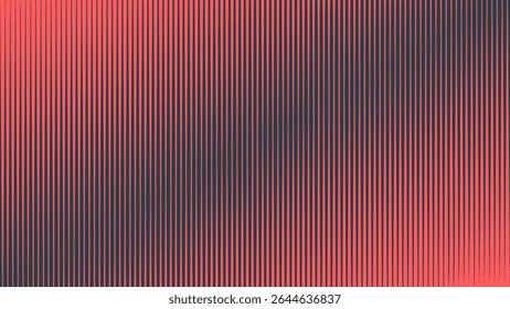 Vertical lines vector halftone pattern tilted structure red black abstract background. Minimal style abstraction with retro-futuristic and modern vibe perfect for digital design or visual compositions