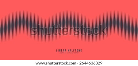 Vertical lines vector halftone pattern seamless wavy line border red black abstract background. Minimal graphic abstraction inspired by retro radio signal aesthetics and futuristic visual compositions