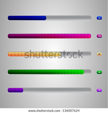 Vertical loading bar. Collection of modern progress loading bars, eps 10