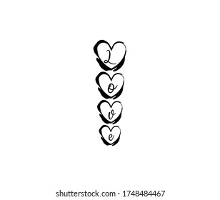 Vertical ama formas de corazón vectorial