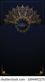Vertikaler Luxus Mandala Islamischer Hintergrund mit
Goldenes arabisches Muster