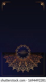 Lujo vertical de fondo islámico Mandala con
Patrón árabe dorado