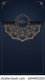 Vertikaler Luxus Mandala Islamischer Hintergrund mit
Goldenes arabisches Muster
