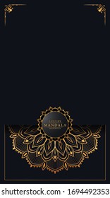 Lujo vertical de fondo islámico Mandala con
Patrón árabe dorado