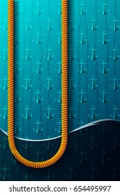 Vertical maritime background with place for text. Vector illustration.