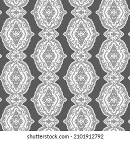 vertical medallion stripe. seamless repeating in grays