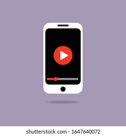 Vertical media player app on smartphone screen - Shutterstock ID 1647640072