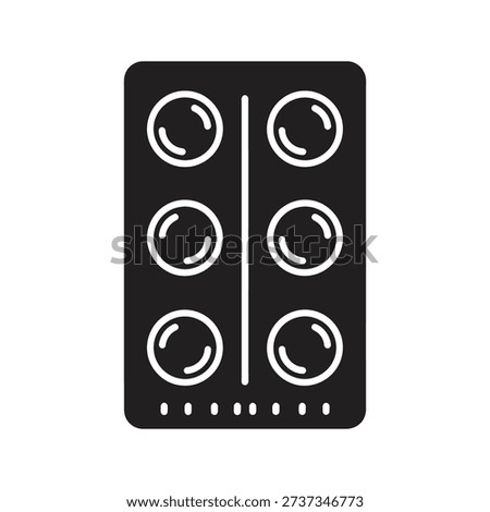 Vertical medicine blister pack with round tablets representing pharmaceutical drug packaging antibiotic dose pharmacy prescription healthcare remedy