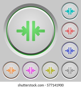 Vertical merge color icons on sunk push buttons