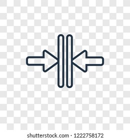 Vertical Merge concept vector linear icon isolated on transparent background, Vertical Merge concept transparency concept in outline style