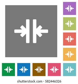 Vertical merge flat icons on simple color square backgrounds