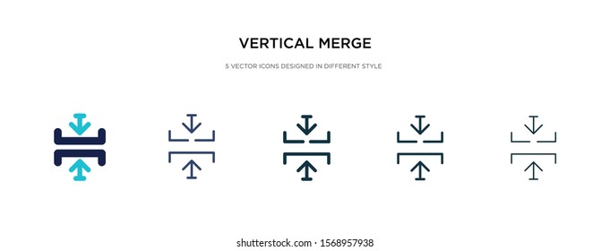 vertical merge icon in different style vector illustration. two colored and black vertical merge vector icons designed in filled, outline, line and stroke style can be used for web, mobile, ui