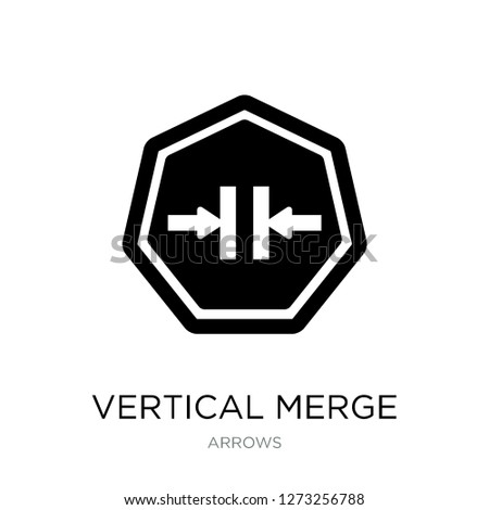 vertical merge icon vector on white background, vertical merge trendy filled icons from Arrows collection, vertical merge simple element illustration