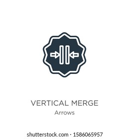 Vertical merge icon vector. Trendy flat vertical merge icon from arrows collection isolated on white background. Vector illustration can be used for web and mobile graphic design, logo, eps10