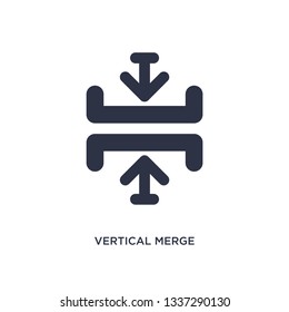 vertical merge isolated icon. Simple element illustration from arrows concept. vertical merge editable logo symbol design on white background. Can be use for web and mobile.
