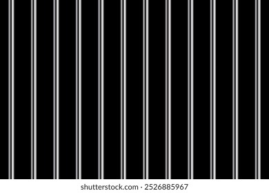 Barras de aço da cadeia de metal vertical, malha de ferro, rede de prisão de aço fechada de tubos para prisão e punição de criminosos em padrão sem costura da prisão. Ilustração do vetor da gaiola da prisão 3D.