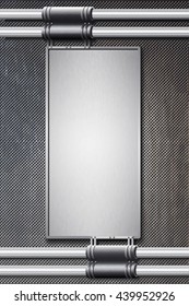 Vertical metal screen on the grill background