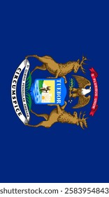 Vertical Michigan Flag Vector Images