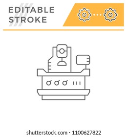 Vertical milling machine line icon