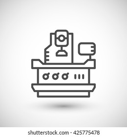 Vertical Milling Machine Line Icon