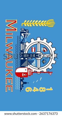 Vertical Milwaukee Flag, Wisconsin, USA