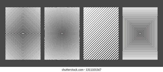 Vertical minimal cover design, geometric line posters, set of abstract banners    