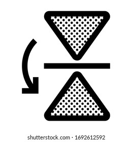 Vertical Mirror Sign. Flip Shape. Icon Filled with Dots.