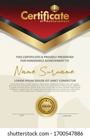Vertical modern certificate template with gold and green lines and halftone style effect on texture pattern background,