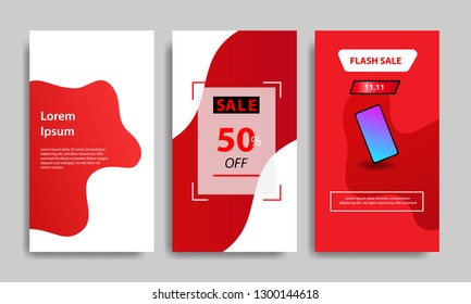 Vertical modern fluid template design background with gradient red, black and vibrant violet color for sale promotion. Suitable for social media stories, story, web banner, flyer, poster and brochure.