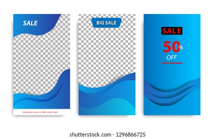 Vertical modern futuristic background in frame template with gradient blue and red. Suitable for social media stories, story, web banner, flyer and brochure.
