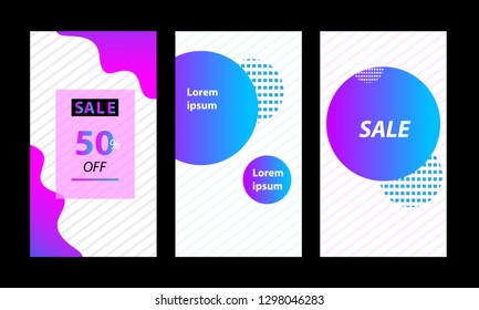 Vertical modern wave fluid background template with gradient blue, pink, purple gradation for promotional. Suitable for social media stories, story, internet web banner, flyer,poster and brochure.