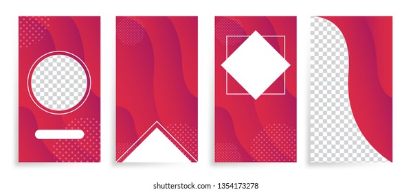 Vertical modern wave fluid background template with gradient red, gradation for promotional. Suitable for social media stories, story, internet web banner, flyer,poster and brochure. - Vector