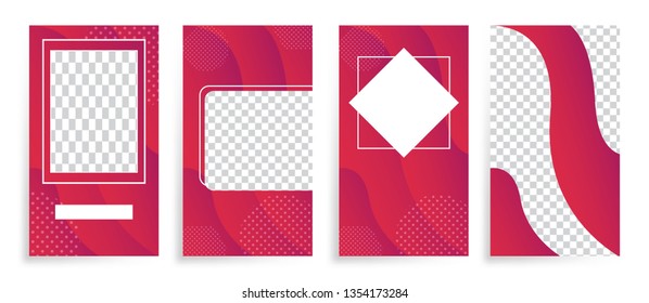 Vertical Modern Wave Fluid Background Template With Gradient Red, Gradation For Promotional. Suitable For Social Media Stories, Story, Internet Web Banner, Flyer,poster And Brochure. - Vector