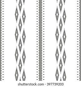 Vertical monochrome black and white seamless pattern. Vector drawing