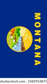 Vertical Montana Flag Vector Images