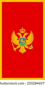 Vertical Montenegro Flag, Vertical Flag of Montenegro