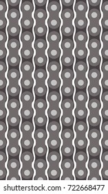 Vertical motorcycle chain. Seamless vector pattern on a transparent background