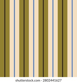 Vertical multi-width stripe seamless repeated pattern with a four-line alternating band arrangement. Wide colour blocks alternate with narrow accent lines in a consistent rhythmic unit, combining two broad stripes and two thin pin stripes within each repeat sequence. Modern Elegant Surface Pattern Design with a classic awning and ribbon stripe character. Ideal for mid-century retro textile, wallpaper and apparel applications.