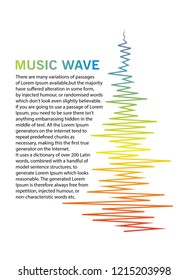 Vertical music wave element. Audio color equalizer