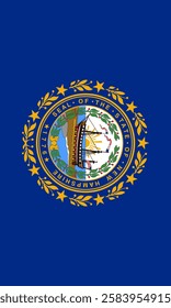 Vertical New Hampshire Flag Vector Images