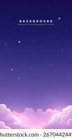 Vertical night starry background illustration