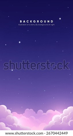Vertical night starry background illustration